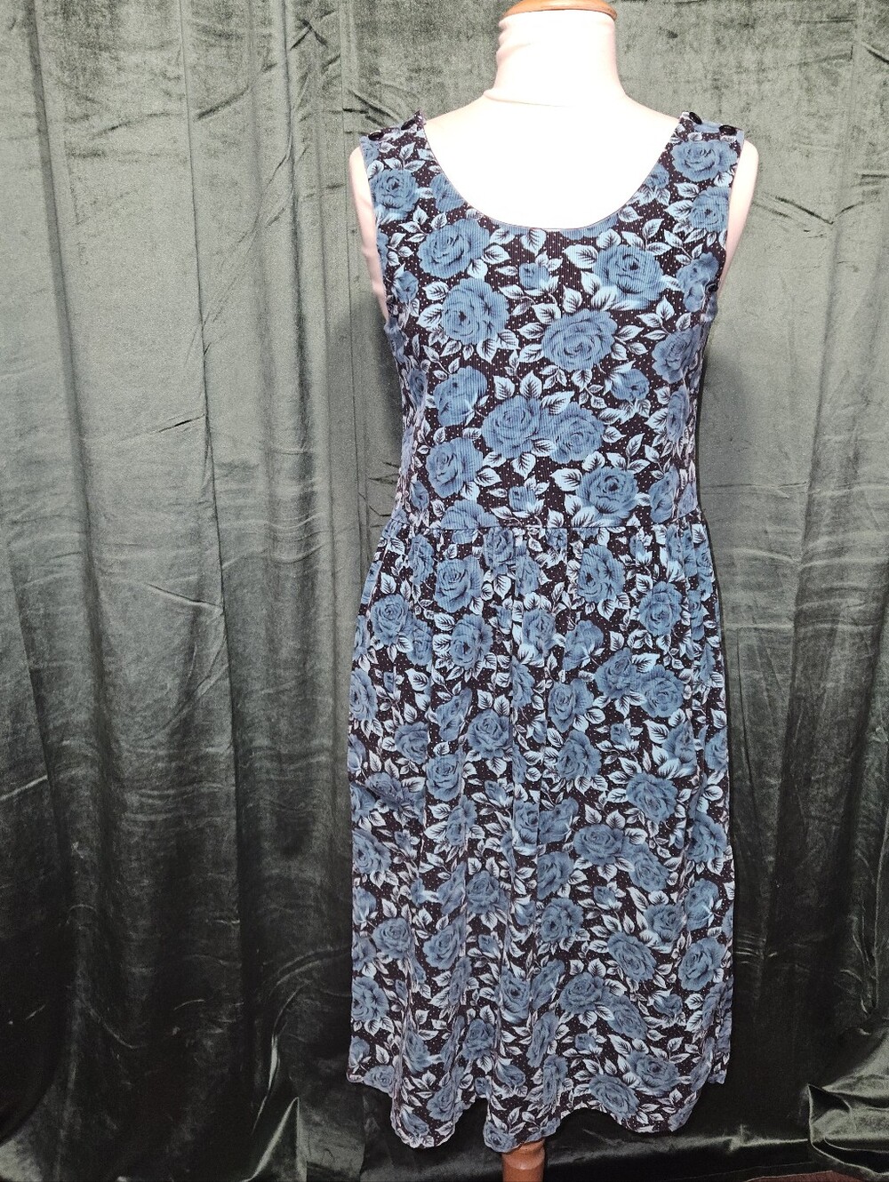 Vintage Michaela New England Rose Floral Corduroy Dress